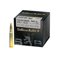 Gewehrmunition FMJ Sellier&amp;Bellot 7,5x55 Swiss 174 gr / 11,3 g - 50 Schuss - V341632