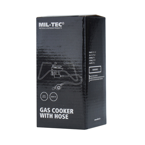 Mil-Tec - Klappbarer Tourist-Gasbrenner mit Schlauch - EN417 Gewinde - 14911100