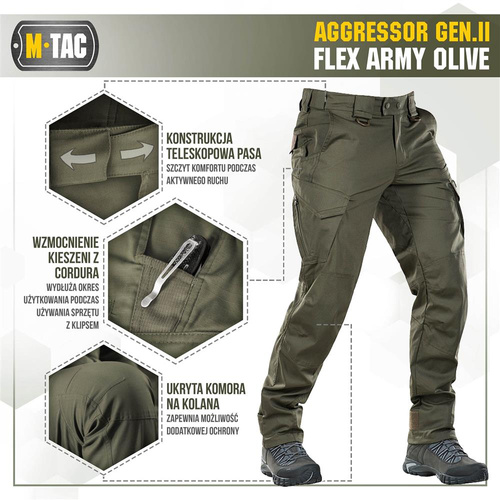 M-Tac - Taktische Hose Aggressor Gen.II Flex - Ripstop - Army Olive - 20058062