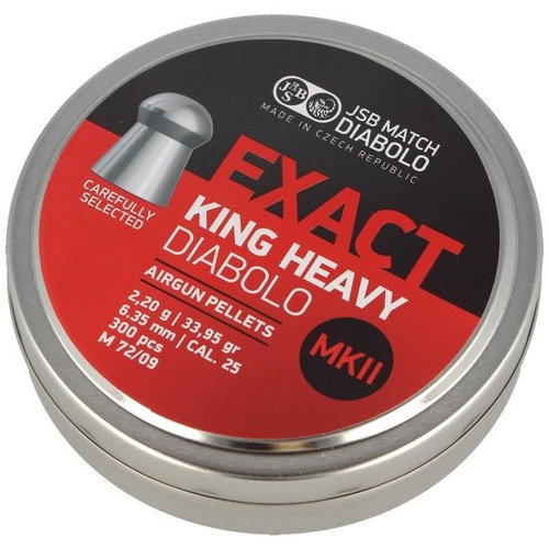 JSB - Diabolo Exact King Heavy MKII Pellets - 6,35 mm - 300 Stück - 546498-300