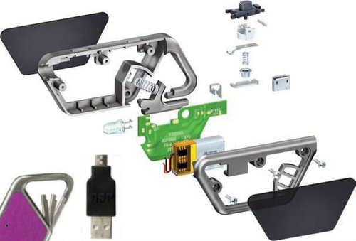 ASP - Sapphire USB LED Aluminium wiederaufladbare Taschenlampe - Blau - 53650