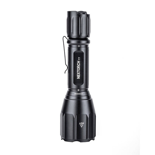 NEXTorch - T7 V2.0 LED Taktische Taschenlampe mit 2600 mAh Akku - Jagdset - 1300 lm - Schwarz - T7 HUNTING SET V2.0