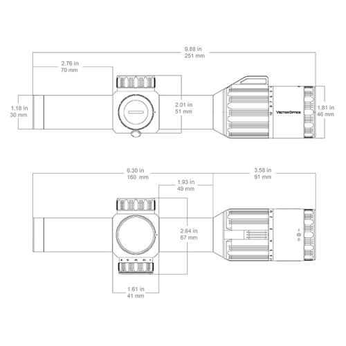 Vector Optics - LPVO Zielfernrohr Constantine HD 1-10x24 - FFP - VCO-2 MIL - Schwarz - SCFF-42