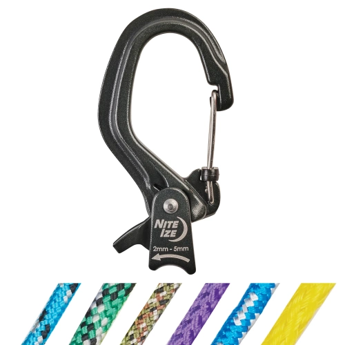 Nite Ize - Seilspanner CamJam mit SlideLock - Aluminium - Groß - Schwarz - CJSLL-01-R3
