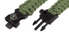 101 Inc. - Survival-Armband mit Feuerstein, Pfeife und Kompass - 8" - OD Grün - JYFPB04-ODG