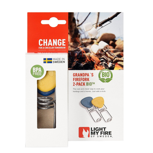 Light My Fire - Grandpa's FireFork 2er-Pack BIO Lagerfeuer-Spieße - MustyYellow / HazyBlue - 2302011413