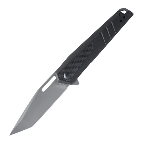 Real Avid - Klappmesser EDC RAV-6 - Aluminium - Kohlefaser - Tanto - Schwarz - AVRAV6