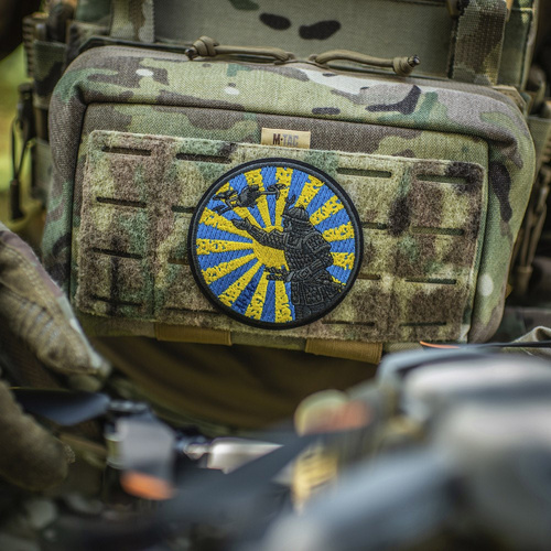 M-Tac – Aufnäher „Weg des Samurai“ – Stickerei – Gelb/Blau – 51426002