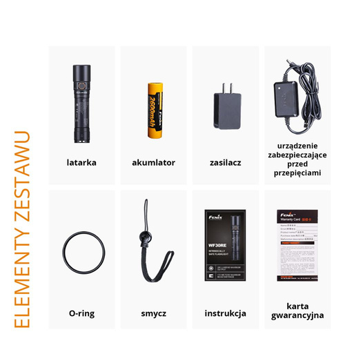 Fenix ​​​​- LED-Taschenlampe mit 2600-mAh-Akku - 280 lm - WF30RE
