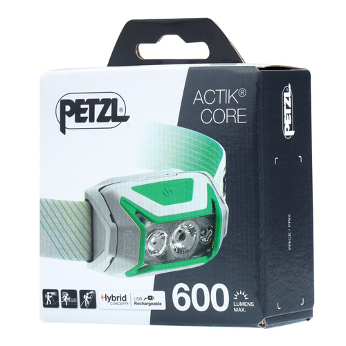 Petzl - Actik Core Wiederaufladbare LED-Kopflampe - 600 lm - Grün - E065AA02