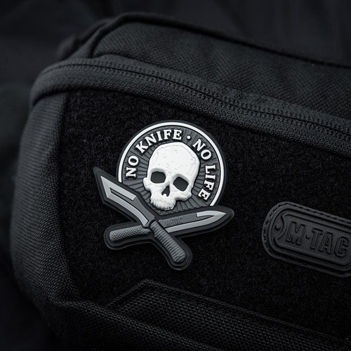 M-Tac - No Knife - No Life 3D PVC Patch - Schwarz / Weiß - 51128236