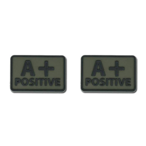 Helikon - PVC Patch - Blutgruppe - A+ POS - Olivgrün - 2 Stück