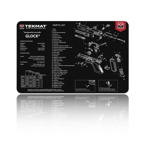TekMat - Reinigungsmatte für Glock-Waffen - 27x43cm - TEK-R17-GLOCK