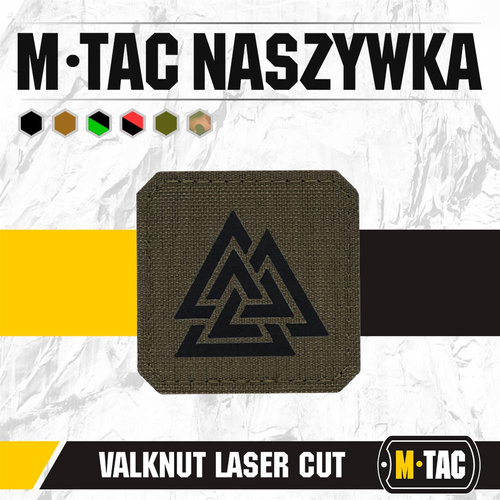 M-Tac - Lasergeschnittenes Valknut Quadrat Patch - Schwarz / Ranger Green - 51162232