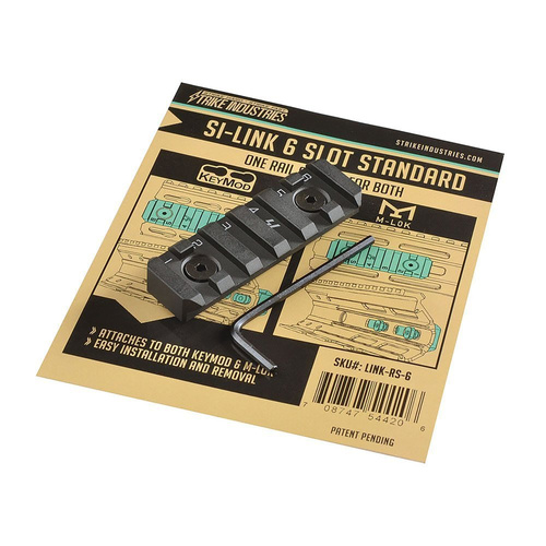 Strike Industries - LINK KeyMod / M-LOK Schiene - 6 Schlitze - Schwarz - LINK-RS-6