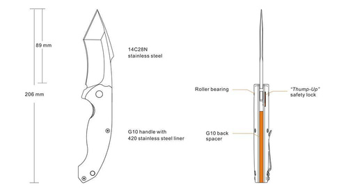 Ruike - Klappmesser - Schwarz - P851-B