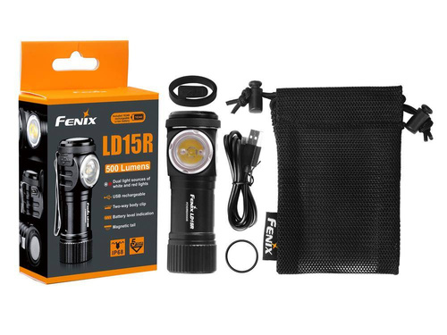 Fenix - Wiederaufladbare eckige Taschenlampe - 500 Lumen - 700 mAh - LD15R