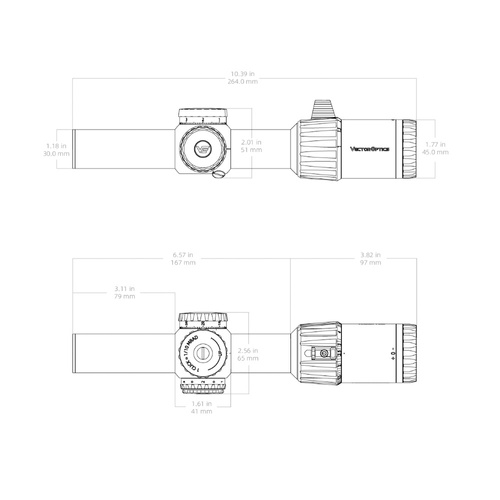 Vector Optics - LPVO Zielfernrohr Tauron 1-6x24 SFP - VTC-SMIL - Schwarz - SCOC-49