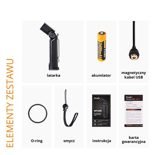 Fenix ​​- WT25R LED-Taschenlampe mit 3400 mAh Akku - 1000 Lumen