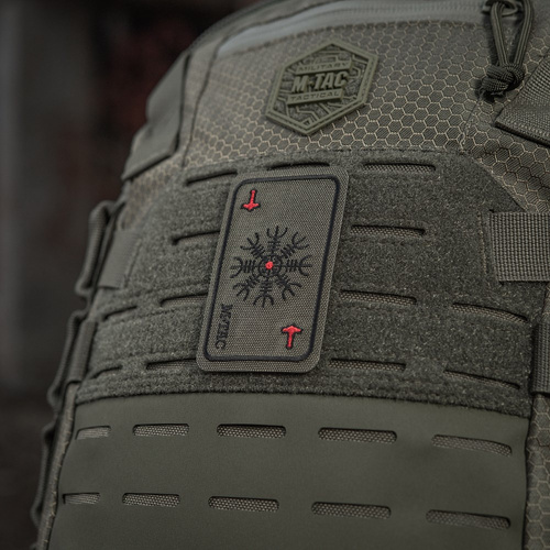 M-Tac - Gesticktes Moralabzeichen Karte Helm des Terrors - Ranger Grün - 51392023