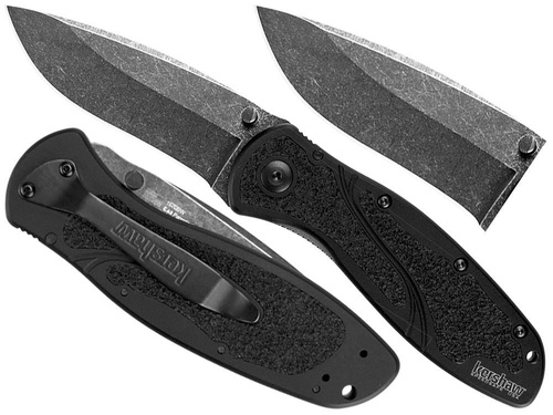 Kershaw - Blur 1670BW Taktisches Messer - 14C28N - Schwarz - 1670BW