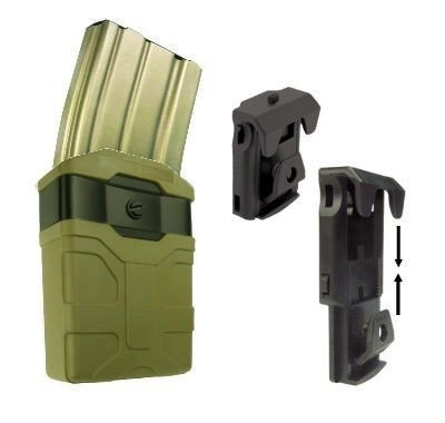 ESP - Gürtelmontierter, drehbarer Kunststoffhalter für M16, M4 Magazin - Schwarz - MH-04-AR15 BK