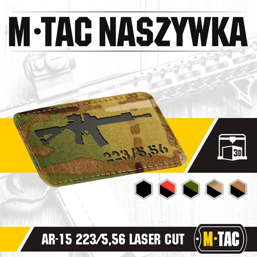 M-Tac - AR-15 223/5.56 Lasergeschnittener Aufnäher - Multicam/Schwarz - 51111802