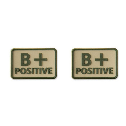 Helicone - PVC Patch - Blutgruppe - B- NEG - Khaki - 2 Stück