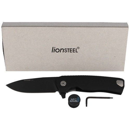LionSteel - Aluminium Schwarz / Schwarz Klinge Klappmesser - ROK A BB