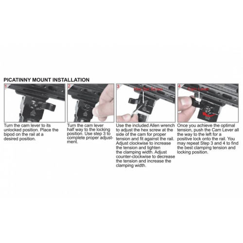 Leapers - UTG® Shooter's Bipod mit Picatinny QD-Halterung - 8,7-10,6 "- Schwarz - TL-BP69SQ