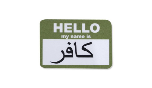 Combat-ID - Aufkleber - HELLO my name is Infidel - Olive