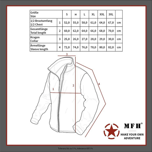 MFH - Thermo-Sweatshirt US Jacket Lining - Schwarz - 03202A