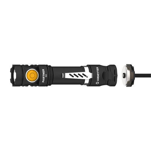 Armytek - LED-Taschenlampe Partner C2 - Warmes Licht - 1020 lm - 18650 - Schwarz - F07802W