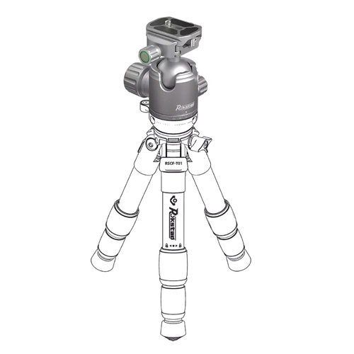 Rokstad - Kugelkopfsatz 38mm für 3/8"-16 Gewinde - Picatinny/ARCA - Grau - RSRH-01