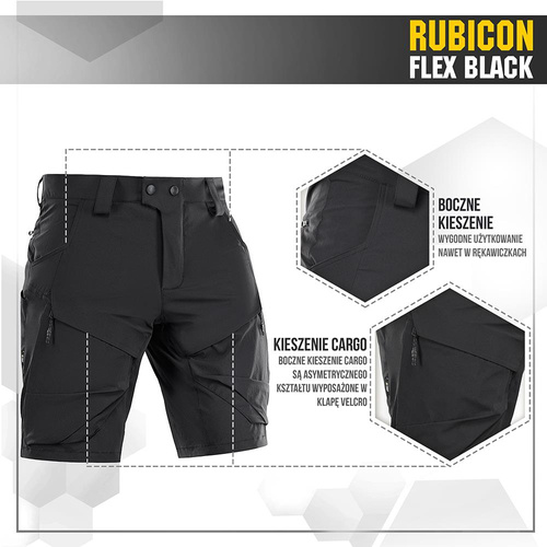 M-Tac - Taktische Shorts Rubicon Flex - 4-Way Stretch - YKK - Schwarz - 20070002