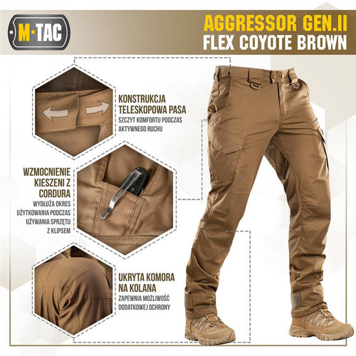 M-Tac - Taktische Hose Aggressor Gen.II Flex - Ripstop - Coyote Brown - 20058017