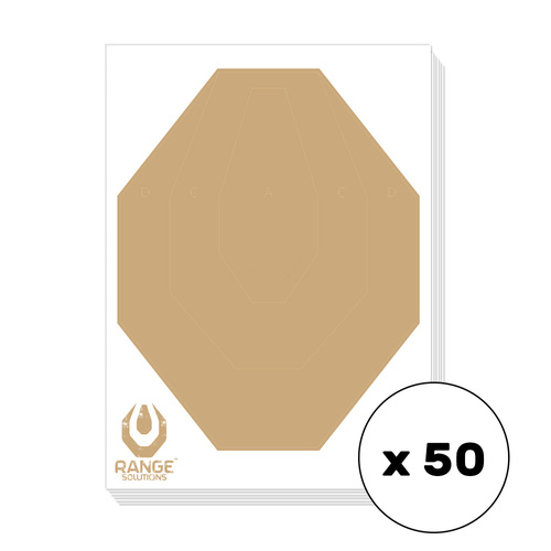 Range Solutions - Schießscheiben IPSC - 50 Stück - Offsetpapier - RAN-31-020809-00