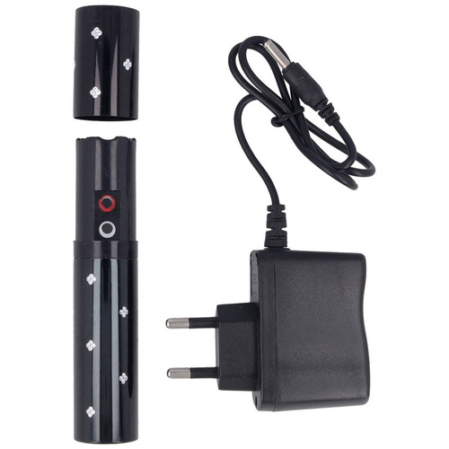 Paralyzer - Lippenstift Elektroschocker mit Taschenlampe - 2 Millionen Volt - 120 lm - Schwarz - 1202-BK