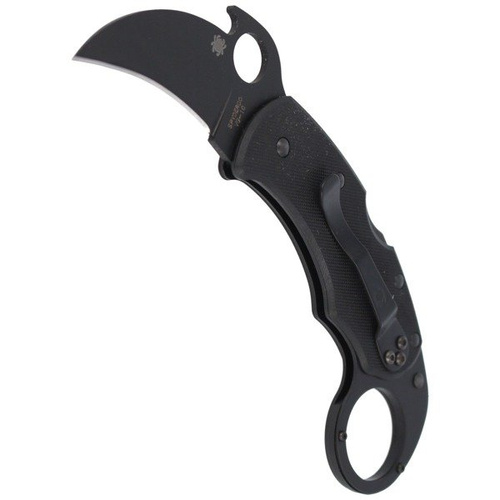 Spyderco - Karahawk™ G-10 All Black Plain Edge Messer - C170GBBKP