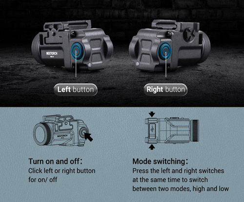 NEXTorch - WL14 Handfeuerwaffe Taschenlampe - Picatinny/Glock - 500 lm - WL14