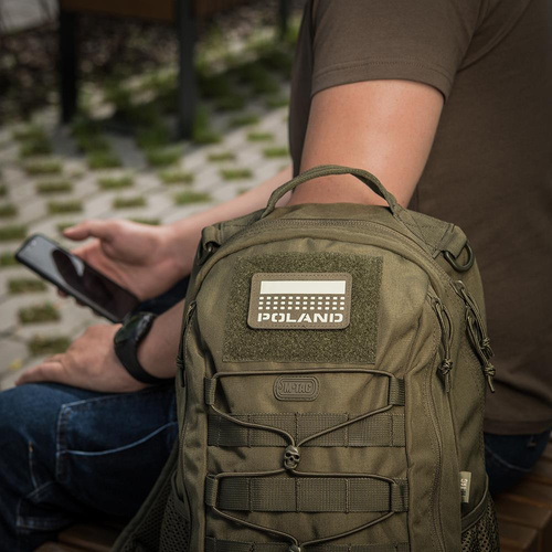 M-Tac - Aufnäher mit Flagge und Aufschrift Polen - Laserschnitt - Pixel/Rechteck - Ranger Grün / Fluo - 51007223