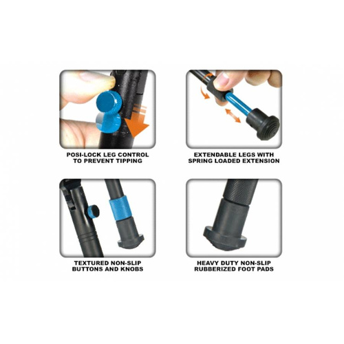 Leapers - UTG® Shooter's Bipod mit Picatinny QD-Halterung - 8,7-10,6 "- Schwarz - TL-BP69SQ