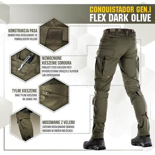 M-Tac - Taktische Hose Conquistador Gen. I Flex - Ripstop - Dark Olive - 20059048