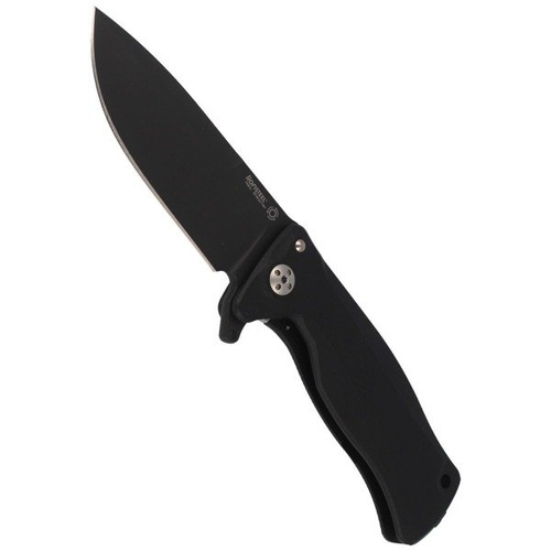 LionSteel - SR Flipper Aluminium Schwarz / Schwarz Klinge Klappmesser - SR11A BB