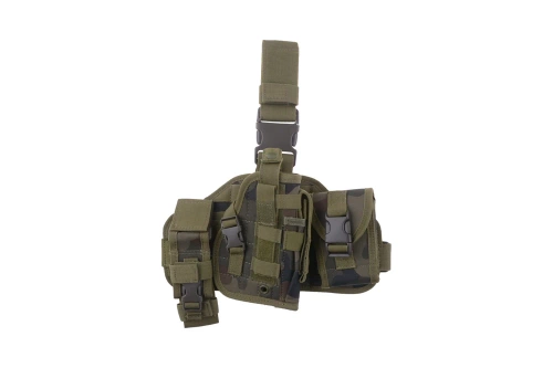 GFC Tactical - Modulare Oberschenkelplatte mit Holster - Wz.93/PL Woodland - GFT-29-019530