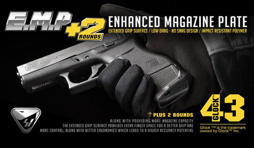 Strike Industries - Enhanced Magazine Plate für Glock 43 - SI-EMP-G43-BK