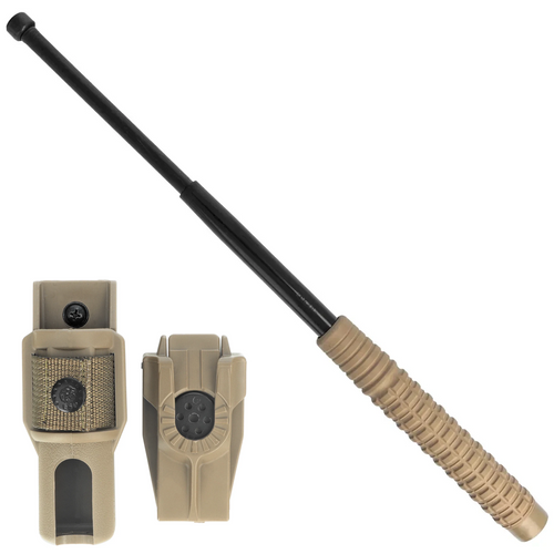ESP - Gehärteter Reibungsverschluss Teleskopschlagstock Friction Lock - 16" - Schwarz/Khaki - ExB-16H-KH BH-54