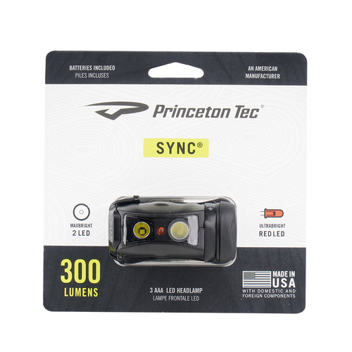 Princeton Tec - Sync-Stirnlampe - 300 lm - Schwarz - SYNC21-BK/DK