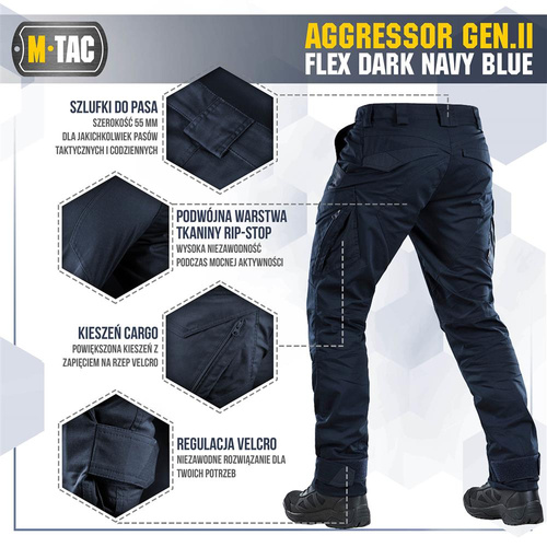 M-Tac - Taktische Hose Aggressor Gen.II Flex - Ripstop - Marineblau - 20058015
