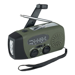 Fosco Industries - Survival-Radio mit Solarpanel und Kurbel - FM/AM - Grün - 464600